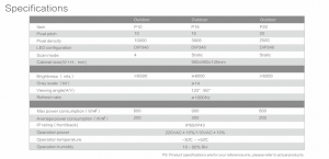 Outdoor- specification
